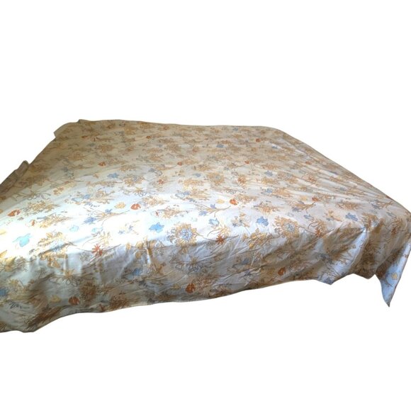 Vtg 70s Denim Blue Jeans Patchwork Crazy Quilt Pockets Labels Butterfly F/Queen - Picture 11 of 16